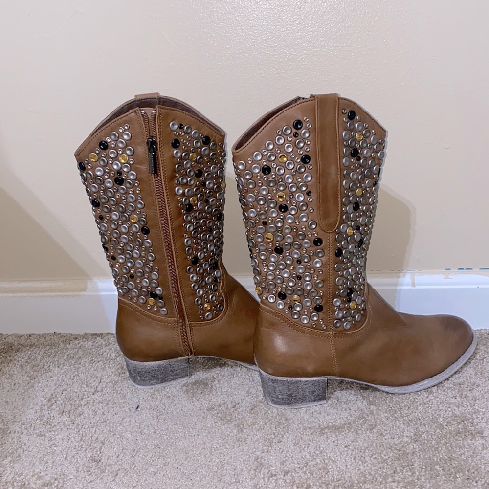 Brown cowboy boots